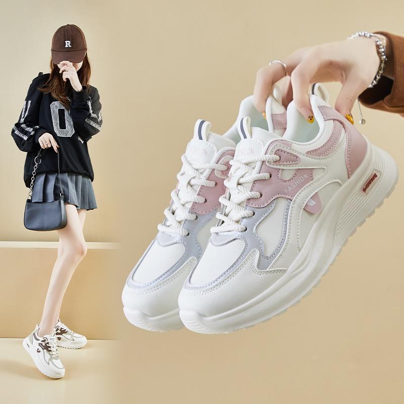New dad shoes for women, spring student running sports thick-soled heightening casual shoes