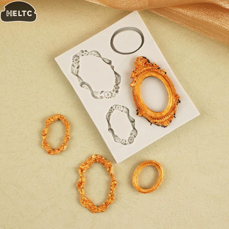 Silicone Photo Frame Mirror Jewelry Crown Silicone Mold Resin Tools Sugarcraft Cupcake Baking Mold Fondant Cake Decorating Tools