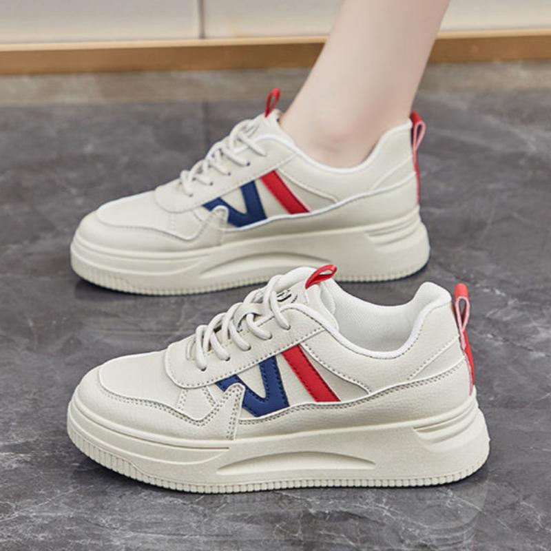 Women's Spring and Autumn Breathable White Shoes Flat Shoes Single Shoes All-match Casual Sports Shoes