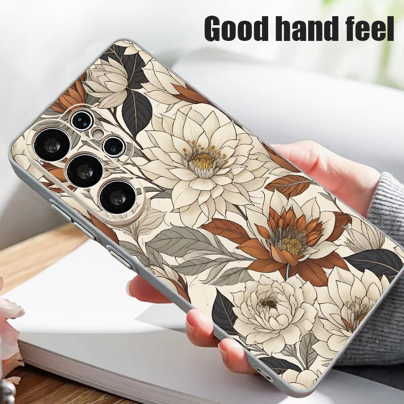Retro Floral Pattern Case For Samsung Galaxy S26 Ultra S25 Edge S24 Plus S23 FE S22 A17 A54 A55 A56 A57 5G Magnetic For Magsafe Matte Cover