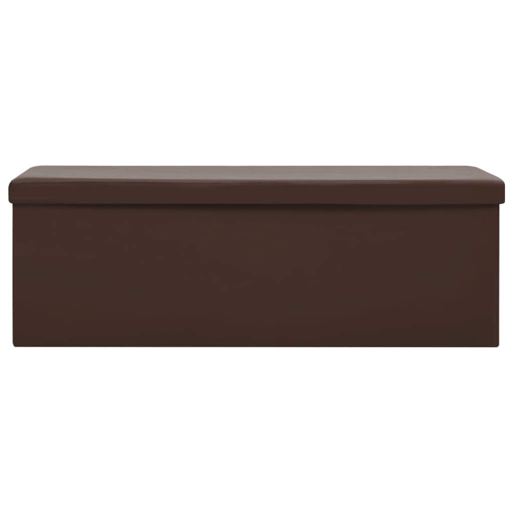 Foldable Storage Bench with Storage Space Brown PVC