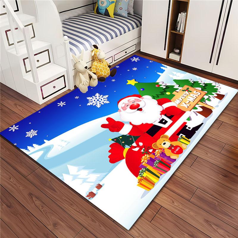 Funny Santa Claus Merry Christmas Carpet for Home Living Room Kid's Bedroom Sofa Doormat Kitchen Floor Rugs Anti-slip Decor Gift
