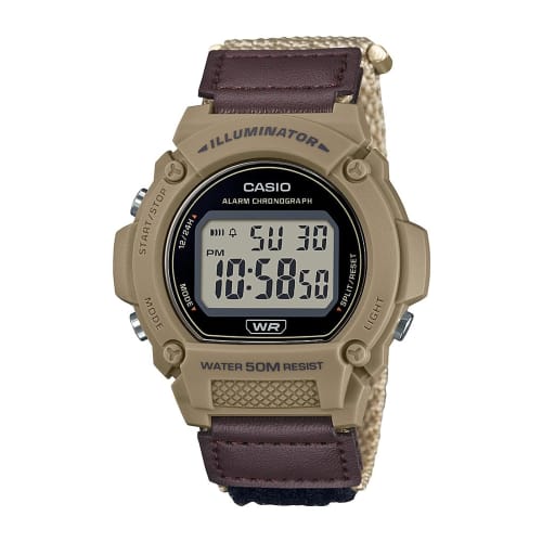 

Casio W219H Series | Men s Digital Watch | 50M WR | LED Illuminator | 100-Second Chronograph | 1/100-Second Stopwatch | Daily Alarm | Hourly Chime | A