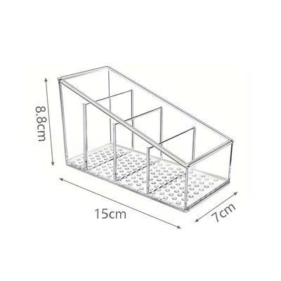 2PCS Remote Control Phone Holder 4Grids Desktop Bathroom Organizer Cosmetics Brush Storage Box Drawing Brushes Organize Bin