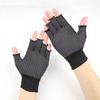 Breathable Anti-Slip Half-Finger Cycling Gloves with Touchscreen Capability In Gray/Black.