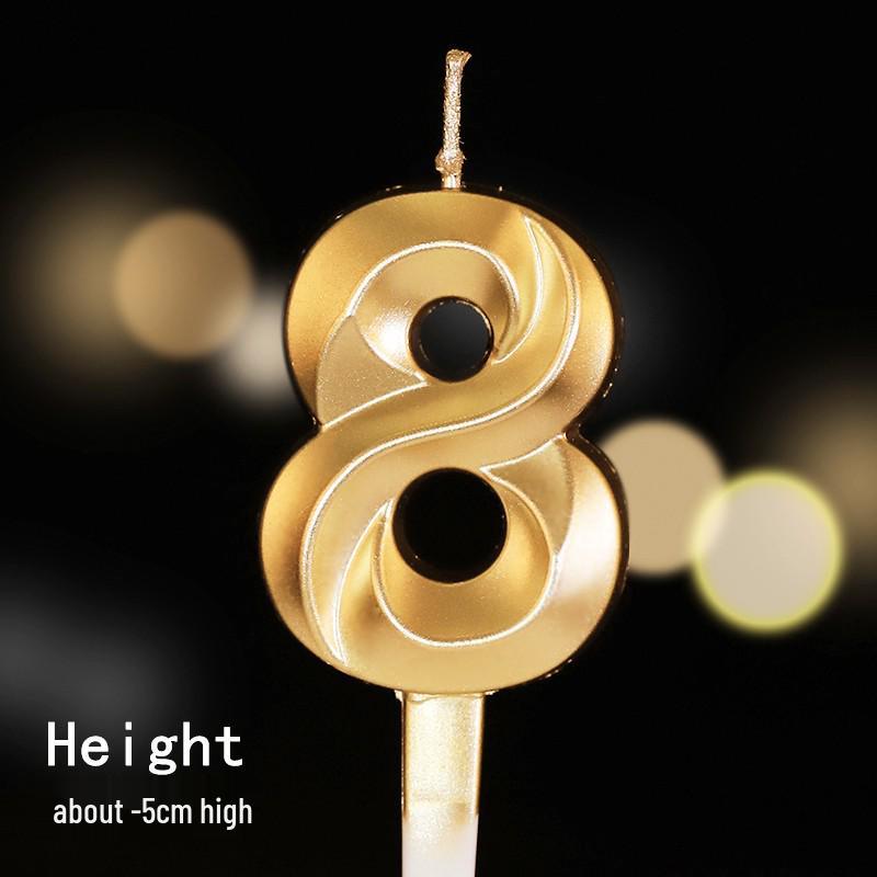 Large Gold Number Candles for First Birthday, Full Moon, Children's Cake Decorations, and Party Accessories.