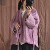 Johnature Parka chaude avec ceinture de Style chinois pour femme, manteaux à manches longues et col en v, en lin, Vintage, couleur unie, automne