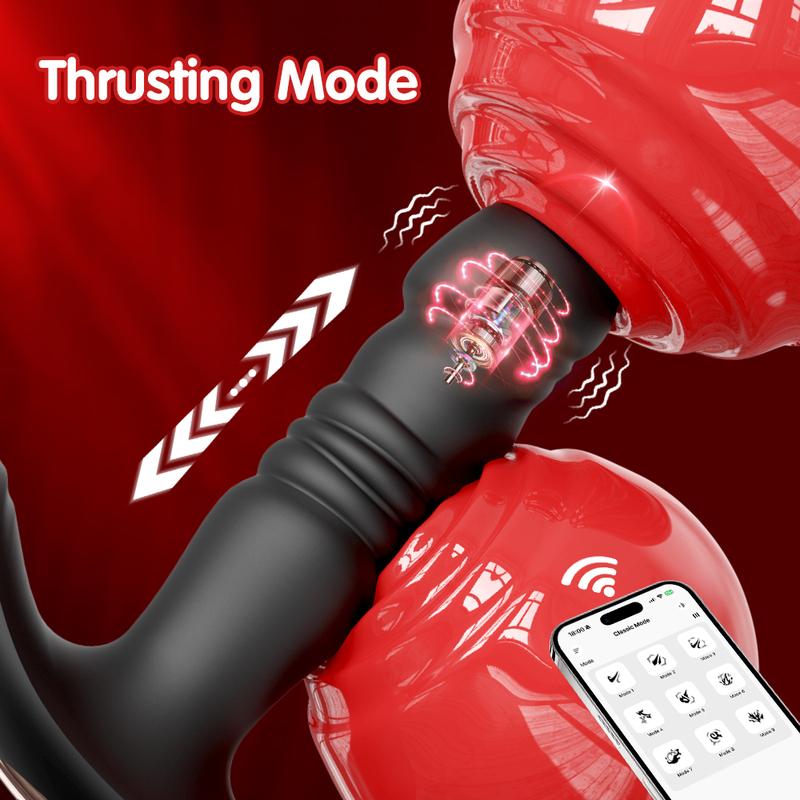 APP Control Vibrator for Men Male Thrusting Vibartor Prostate Massager Delayed Ejaculation Cork Ring Butt Plug Sex Toy for Adult