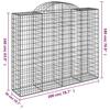 Gabion with High Arch 200 X 50 X 160 180 Cm Galvanized Iron