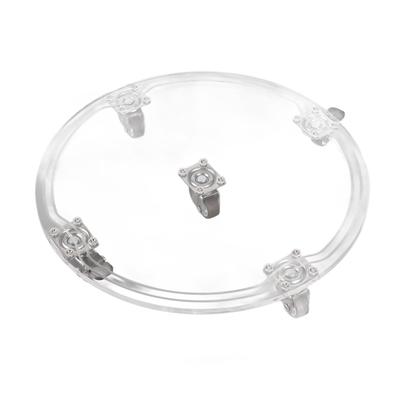 Round Acrylic Tray Multipurpose Sturdy Stable Transparent Flower Pot Bottom Support for Home Office