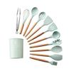 Set of 11 Silicone Cooking Accessories: Spatula, Spoon, Whisk, Non-stick Coating