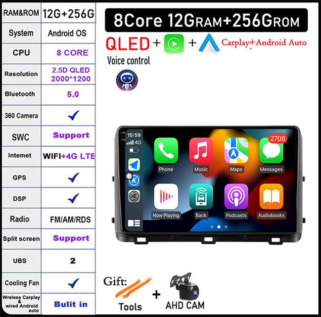 9'' Android 14 For Kia Ceed 3 CD 2018 - 2022 Carplay Auto Car Radio Multimedia GPS Video Player Stereo DSP Head Unit WIFI+4GLTE