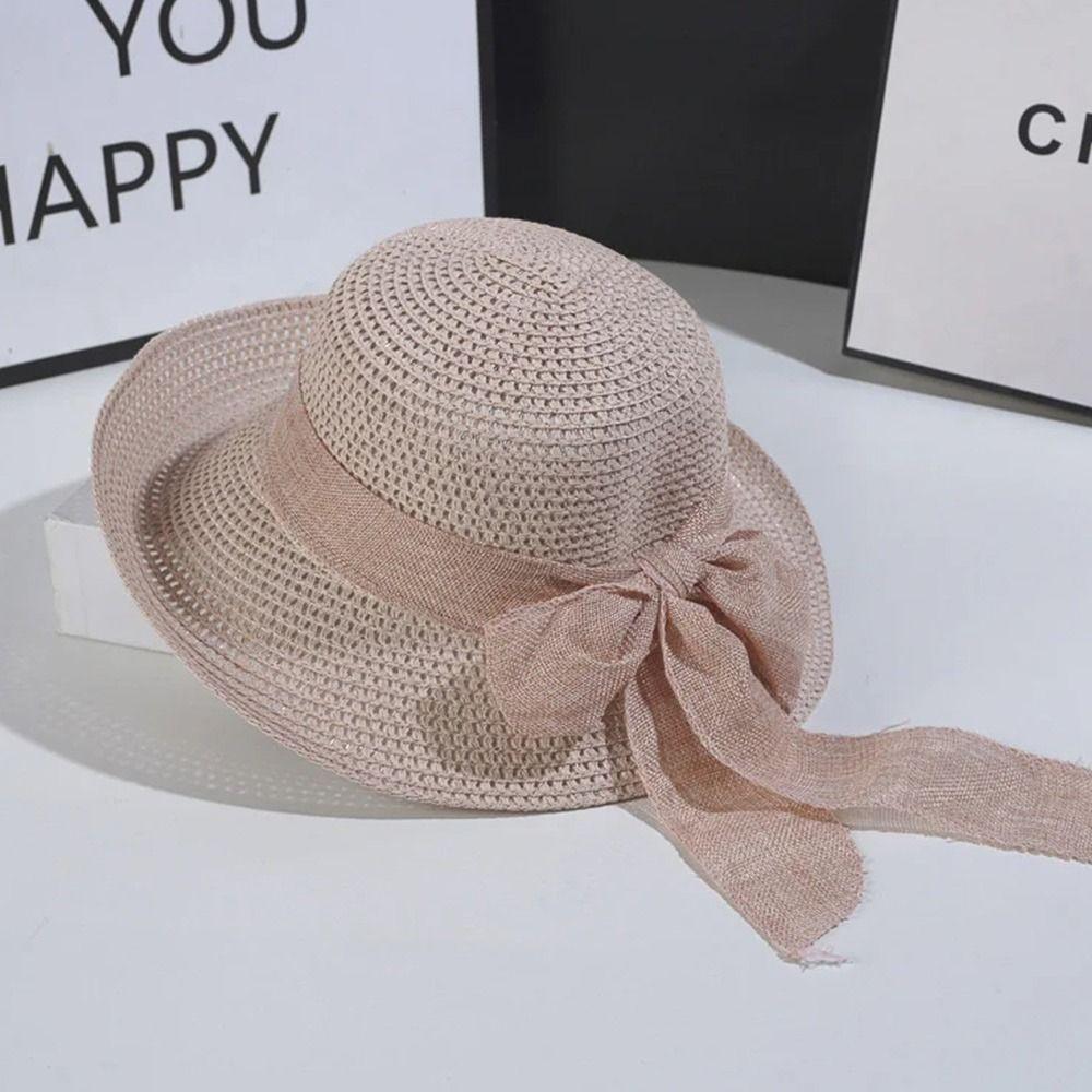 1Pcs Foldable Women Hat Vintage Casual Straw Cap Durable Summer Sun Hat for Outdoor Travel Beach