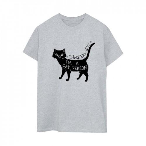 Disney Women's White / Hocus Pocus A Cat Person Cotton Boyfriend T-Shirt Xl