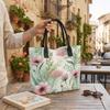  Watercolor Floral Print Women Tote Bag Large Capacity Casual Canvas Shoulder Bag for Daily Shopping Travel