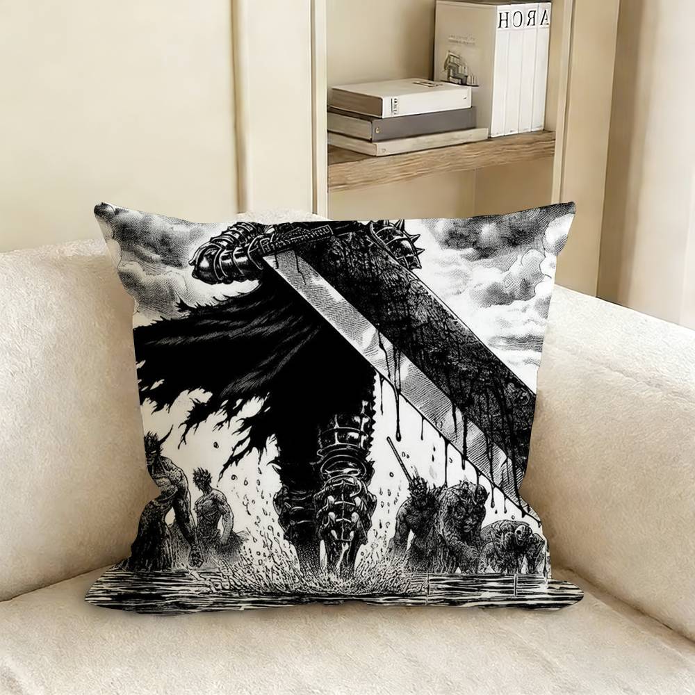 Berserk Guts Hot Anime Pillow Cover Sofa Cushion Cover Home Room Decoration Children Gift