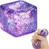 Cubo Aurora Jumbo da 5,5 cm Giocattolo Squishy Maltosio Galassia Glitter Riempito di Zucchero Spremi Ultra Lento Rimbalzante Giocattolo Sensoriale Fidget per Sollievo