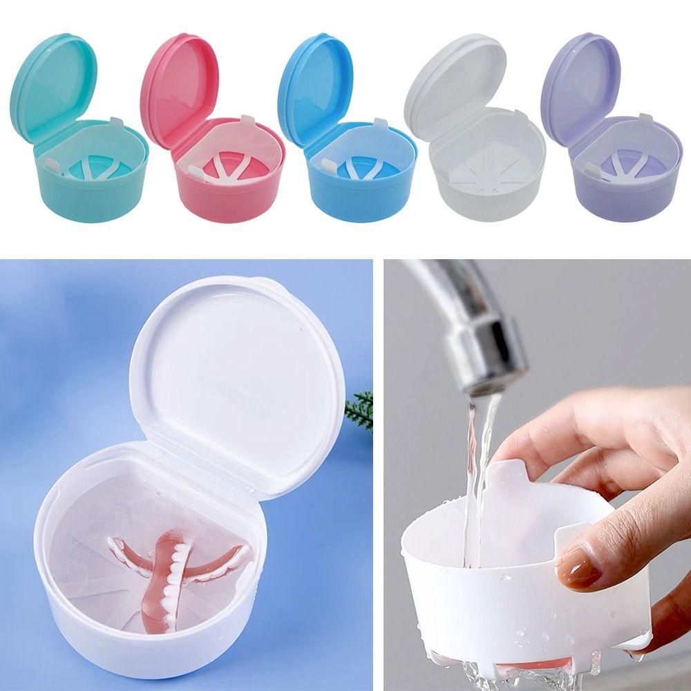 Portable Denture Tray Box Plastic Braces Orthodontic Case False Denture Boxes  Women Men