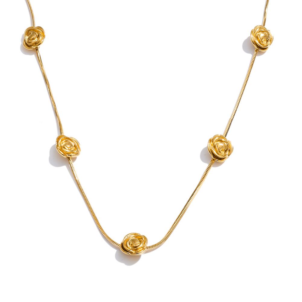

Yhpup Trending Stainless Steel Flower Chain Collar Necklace for Women Waterproof Attractive Casual Jewelry Wholesale 2025