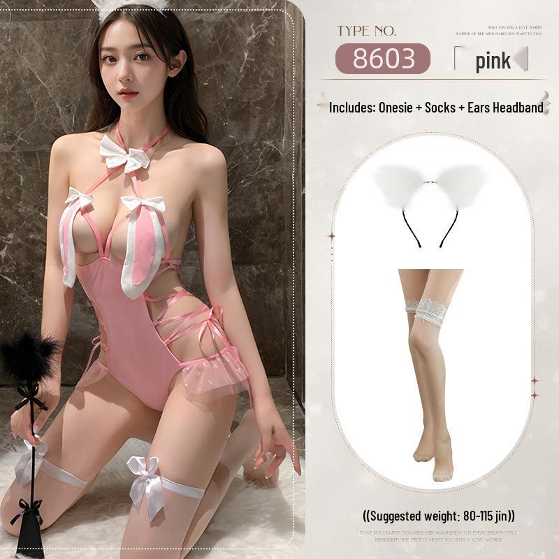 Sexy Bunny Girl Cosplay Dessous: Fantasy Cutout Temptation Einteiler