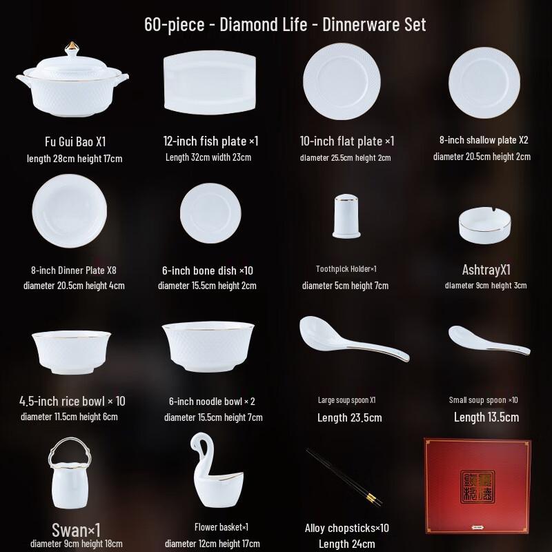 LISM Цзиндэчжэнь Скандинавский стиль Подглазурный керамический набор посуды