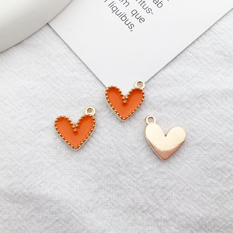 

10 шт. капающее масло в форме любви, кулон из сплава, бусины, браслет, серьги, ожерелье, кулон, украшение «сделай сам», аксессуары оранжевый