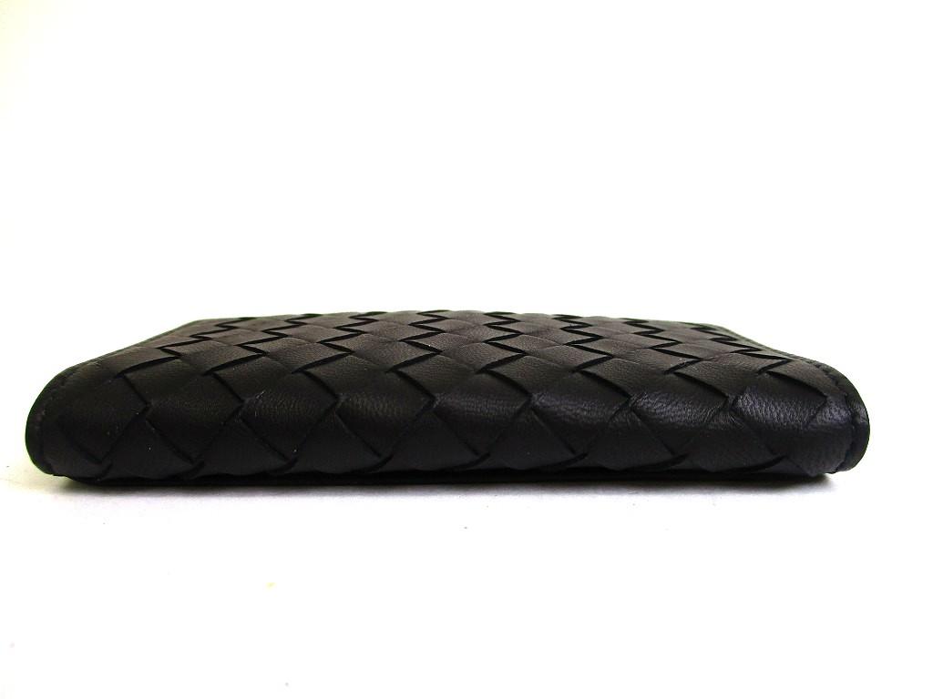 Authentic BOTTEGA VENETA Intrecciato Black Leather Business Card Holder #b110  Open Box