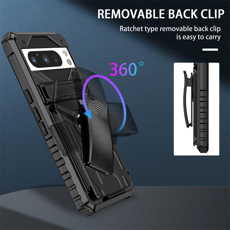 Heavy Duty Armor Case For Google Pixel 9 Pro XL 8 Pro Cover Belt Clip Holster Kickstand Coque Funda