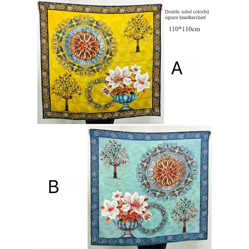

110*110 см двухсторонний шелковый шарф женский щедрый шарф шелковый шарф шаль 110*110cm