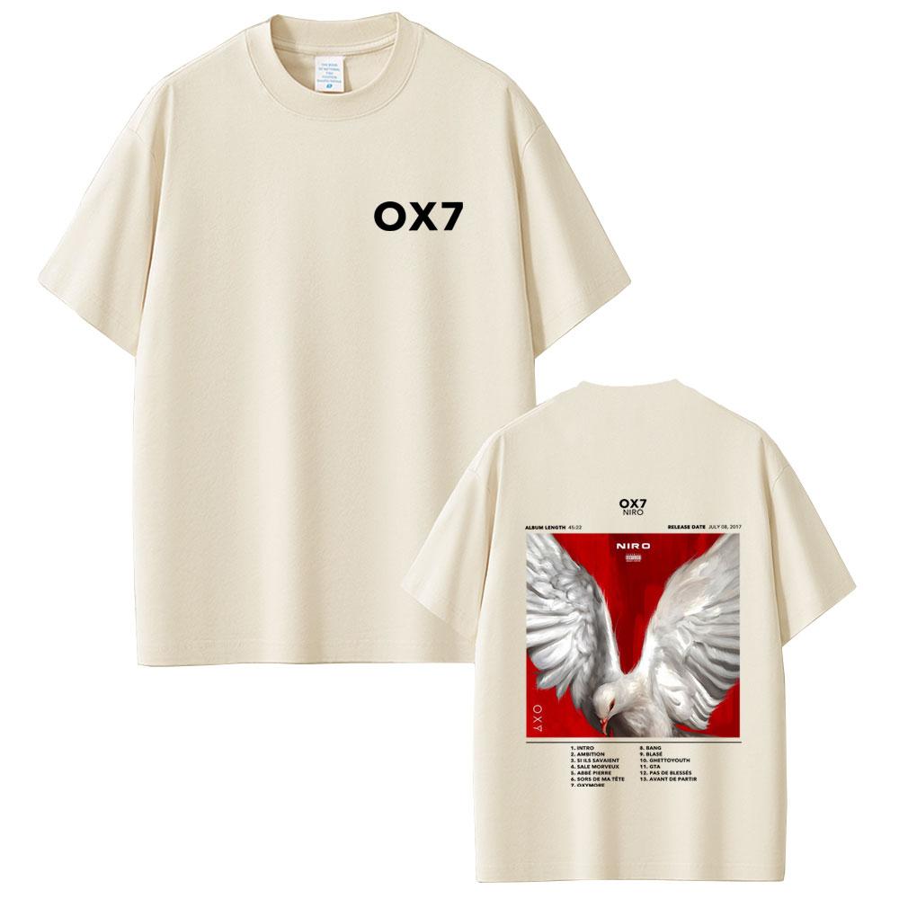 

Rapper Niro OX7 Album Double Sided Graphic Tshirt Male Hip Hop Pop Music Streetwear Men Women Fashion Crewneck T-shirt 4XL