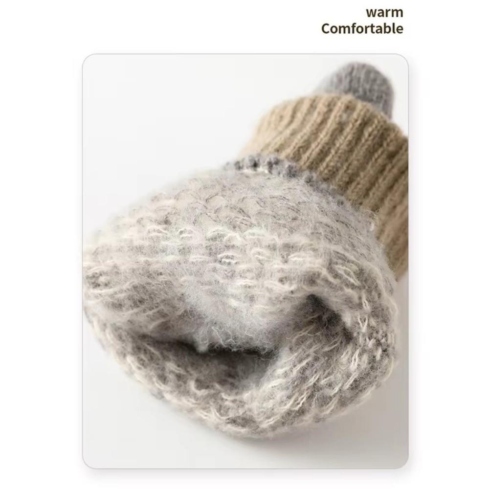 Thickened Winter Knitted Gloves Windproof Wool Gloves Fashion Touch Screen Gloves for Men Women