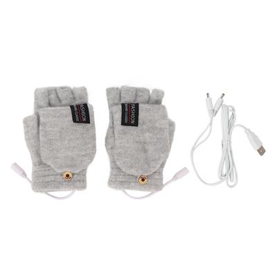 USB Heated Gloves Electric Half Hands Double Sided Heating Warm Laptop Gloves for Outdoor Indoor