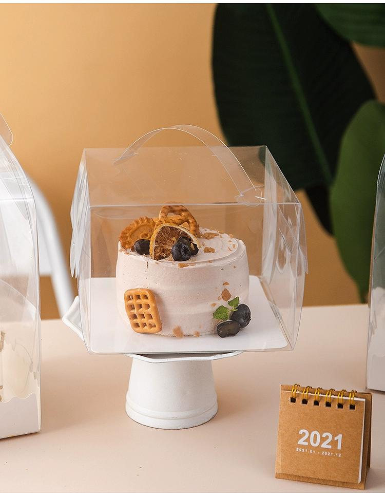Transparent Portable Dessert Box Cake Paper Cup and Puff Pastry Thousand Layer Packaging Box Mini Baking Packaging Box Multifunctional Display Packag