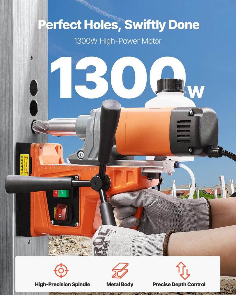 Magnetic Drill 1300W 2922lbf/13000N Portable Mag Drill Press 810RPM