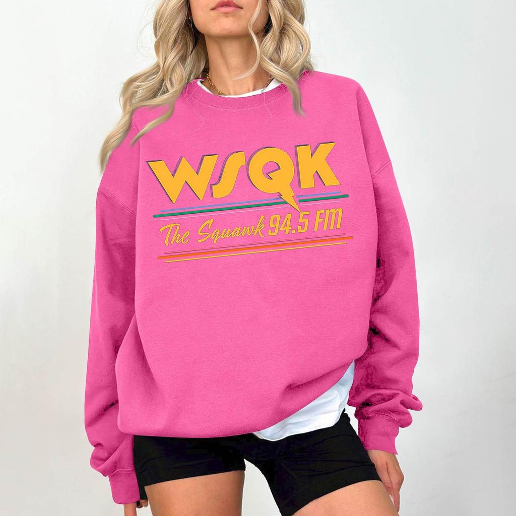 Dámská módní a ležérní mikina s dlouhým rukávem, kulatým výstřihem a potiskem