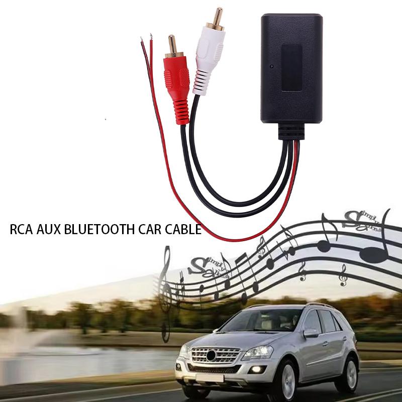 1Pc Black Bluetooth 2RCA AUX Cable Adapter,2m YP-01 Car Music Cable Universal 2RCA Lotus Male Bluetooth RCA Audio Cable AUX