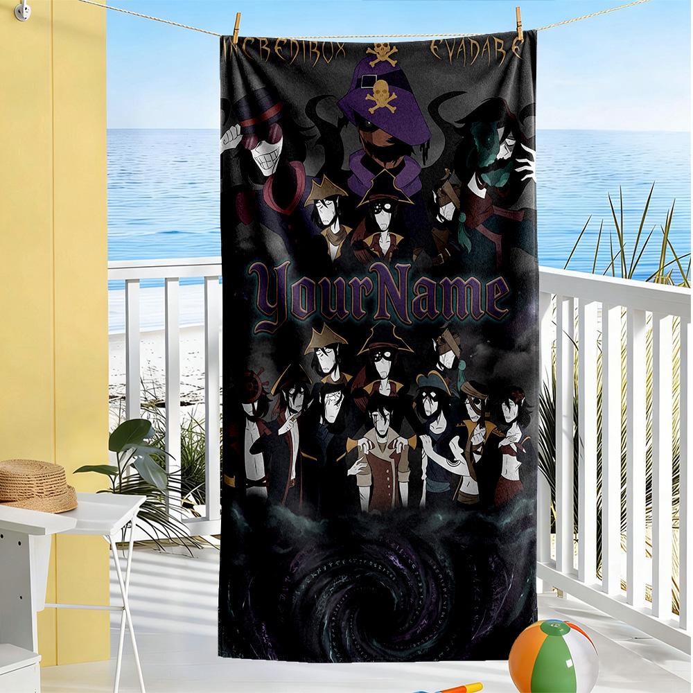 Incredibox Personalized Text Beach Towel Quick-Dry Soft Microfiber Ideal for Travel Outdoor Swim Pool Yoga Surf Camping Hiking Gym Gift Holiday