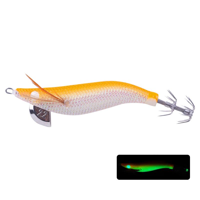 SF Luminous EGI Squid Jig Wooden Shrimp Artificial Baits Cuttlefish EGI Squid Jigging Fishing Lure