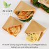 100Pcs Single/Double Opening Grease Resistant Paper Treat Bags Flat Greaseproof Brown For Cookie Snack Sandwich Popcorn