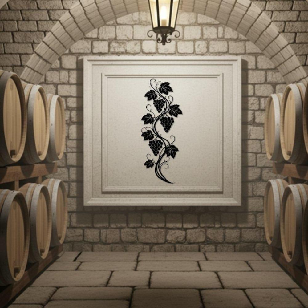Decoratieve Druivenrank Metaal Wandkunst voor Wijnliefhebbers Rustieke Huis Keuken Decor Wijnmakerij Bord