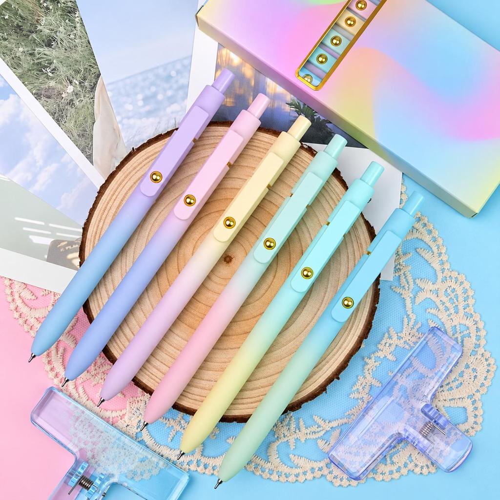 12 Pack gradient color 0.5mm fine head smooth writing gel pen student office hand account notes general pen