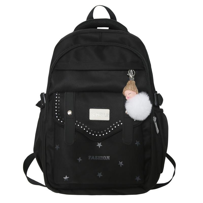 

Шкільний жіночий рюкзак великої місткості для учнів середньої школи чорний