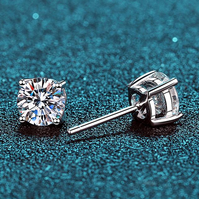 Элегантные серебряные серьги 925 пробы с натуральными драгоценными камнями муассанитами цвета D, серебряные свадебные ювелирные изделия оптом