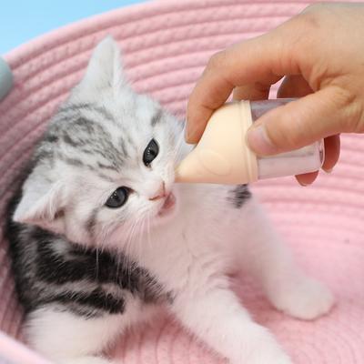 20ML/50ML Cat Bottle Anti-Choking Kitten Newborn Pet Puppy Feeder - Food-grade Silicone Nipple, Detachable Lid