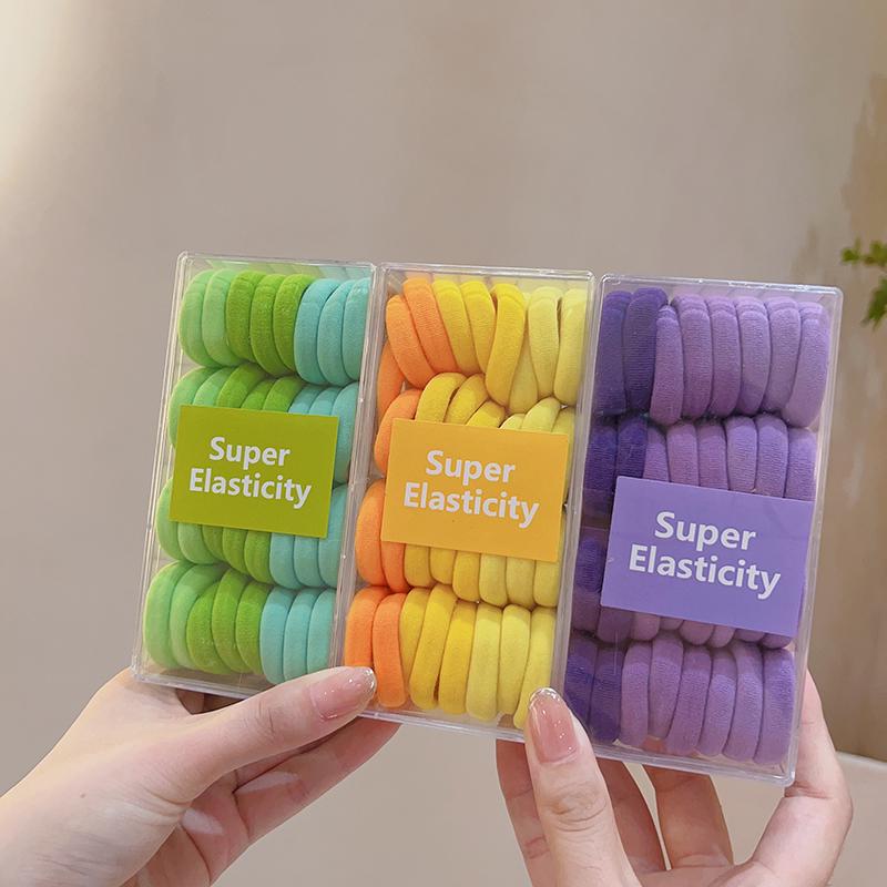 Korean Style Colorful Gradient High Elasticity Hair Ties for Girls' Ponytails