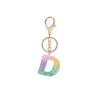 Resin Rainbow Color English Alphabet Tassel Keychain Creative Premium Crystal Epoxy Pendant Bag Pendant