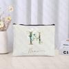 26 Letters Flowers Custom Printed Makeup Bag Bridesmaid Wedding Makeup Box Gift Organizer Travel Perfume Toilet Side Bag
