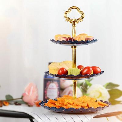 Τριώροφο Σταντ για Cupcakes Κέικ Επιδόρπιο Γάμος Εκδήλωση Πάρτι Πύργος Επίδειξης Πιάτο Στρογγυλό