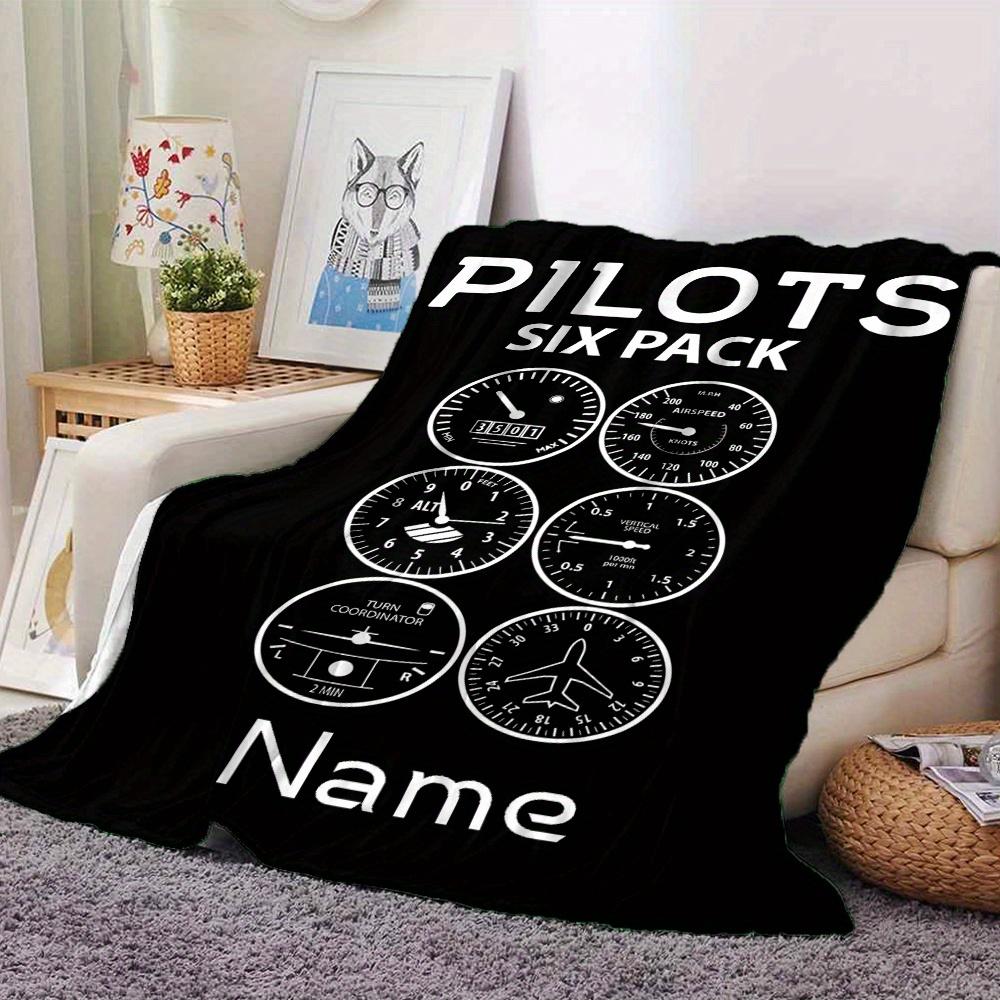 Pilots Six Pack Blanket With Customizable Name Four Seasons Comfortable Shawl Blanket Suitable For Home Travel Camping Office Decoration Perfect Gift