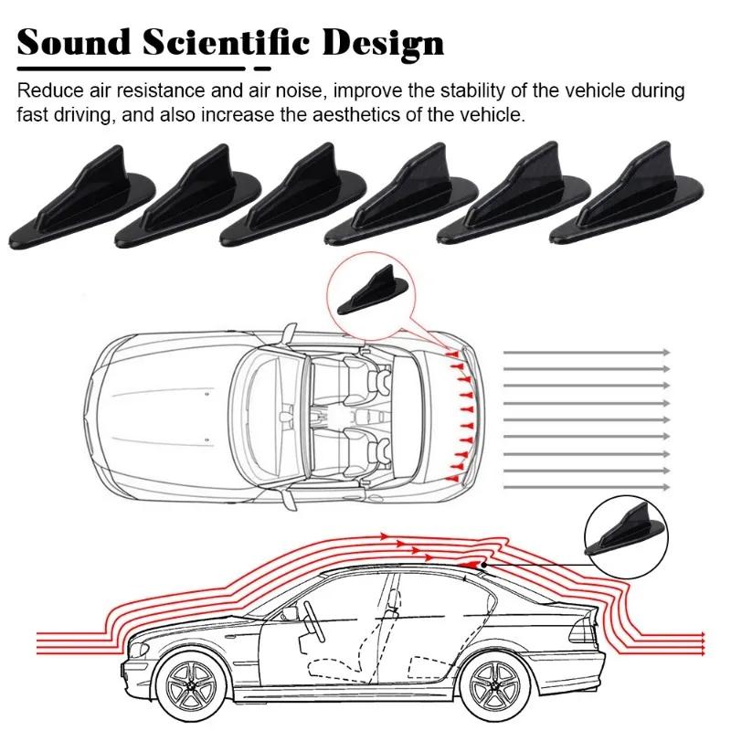 Pegatinas de Aleta de Tiburón para Coche Techo Cola Antena de Coche EVO Fibra de Carbono Punta Calcomanías Autoadhesivas Accesorios de Modificación Automotriz